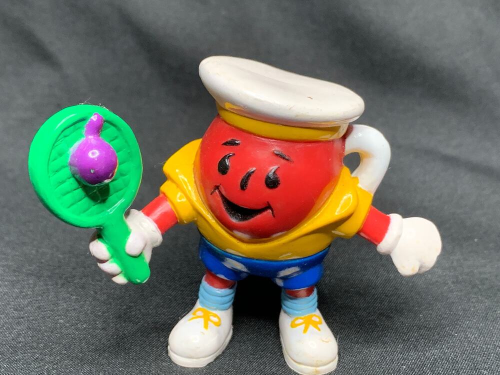 Vintage Kool-Aid Man Tennis Player PVC Figure Kraft General Foods Racket